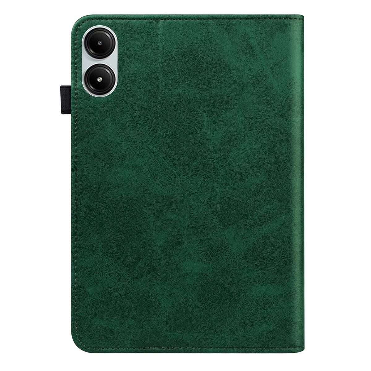 For Xiaomi Poco Pad 12.1 Solid Color Stripe Embossed Leather Tablet Case(Green)
