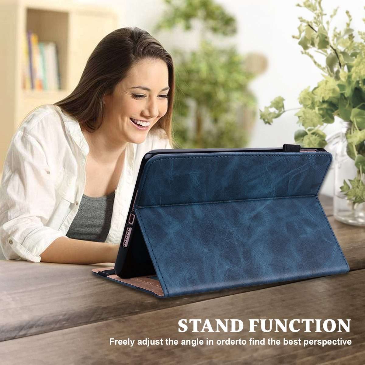 For Xiaomi Poco Pad 12.1 Solid Color Stripe Embossed Leather Tablet Case(Blue)