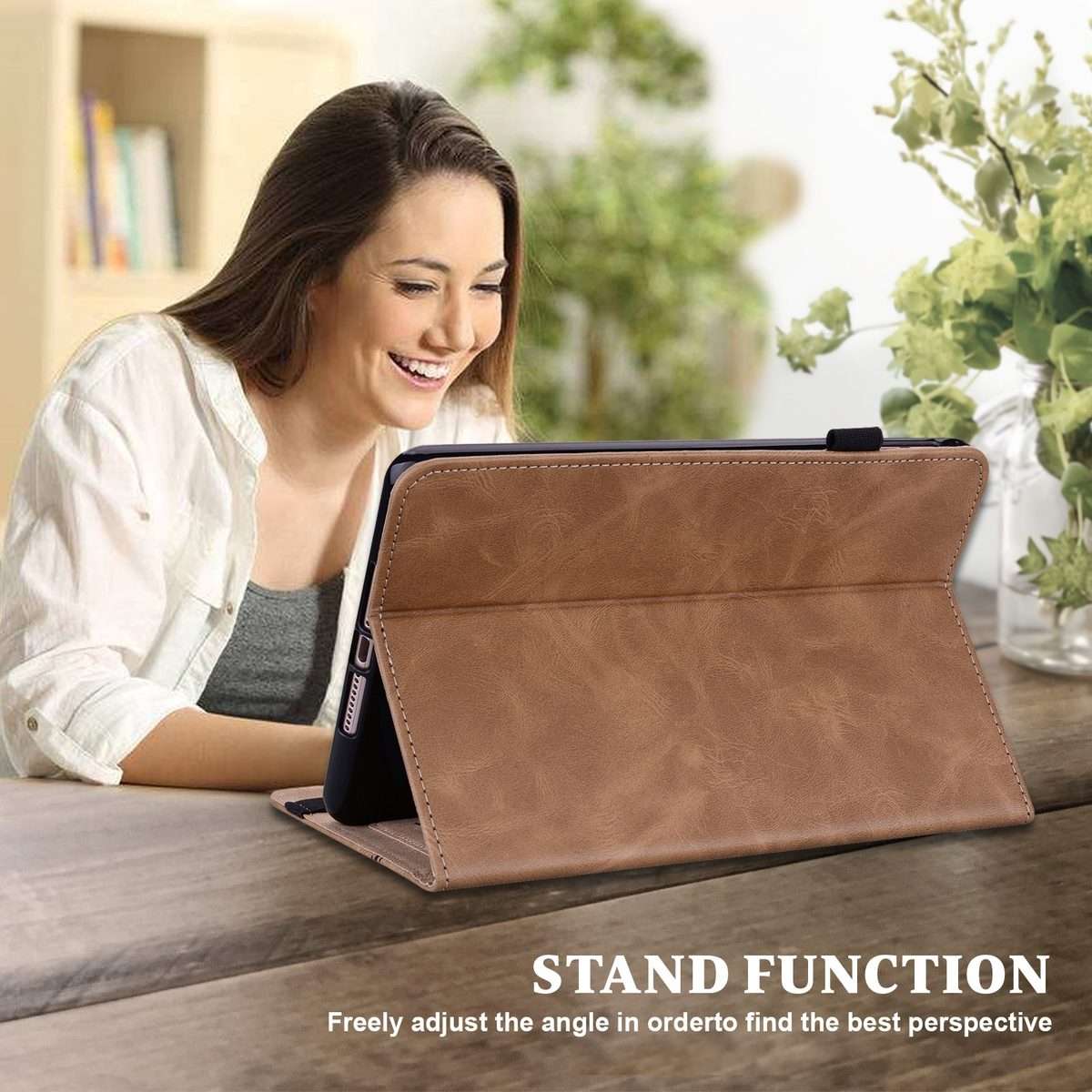 For Xiaomi Poco Pad 12.1 Solid Color Stripe Embossed Leather Tablet Case(Brown)