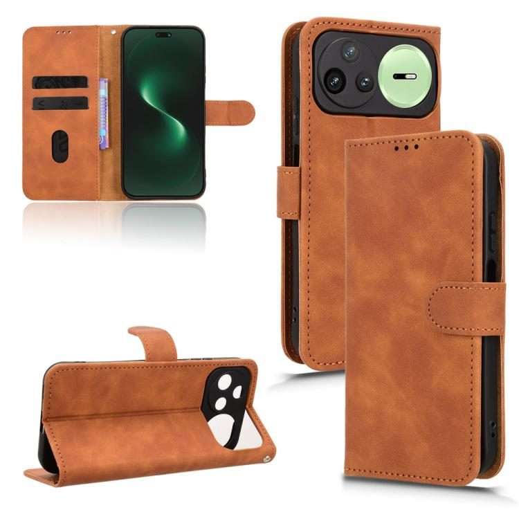 For Huawei nova 15 Pro Skin Feel Magnetic Flip Leather Phone Case(Brown)