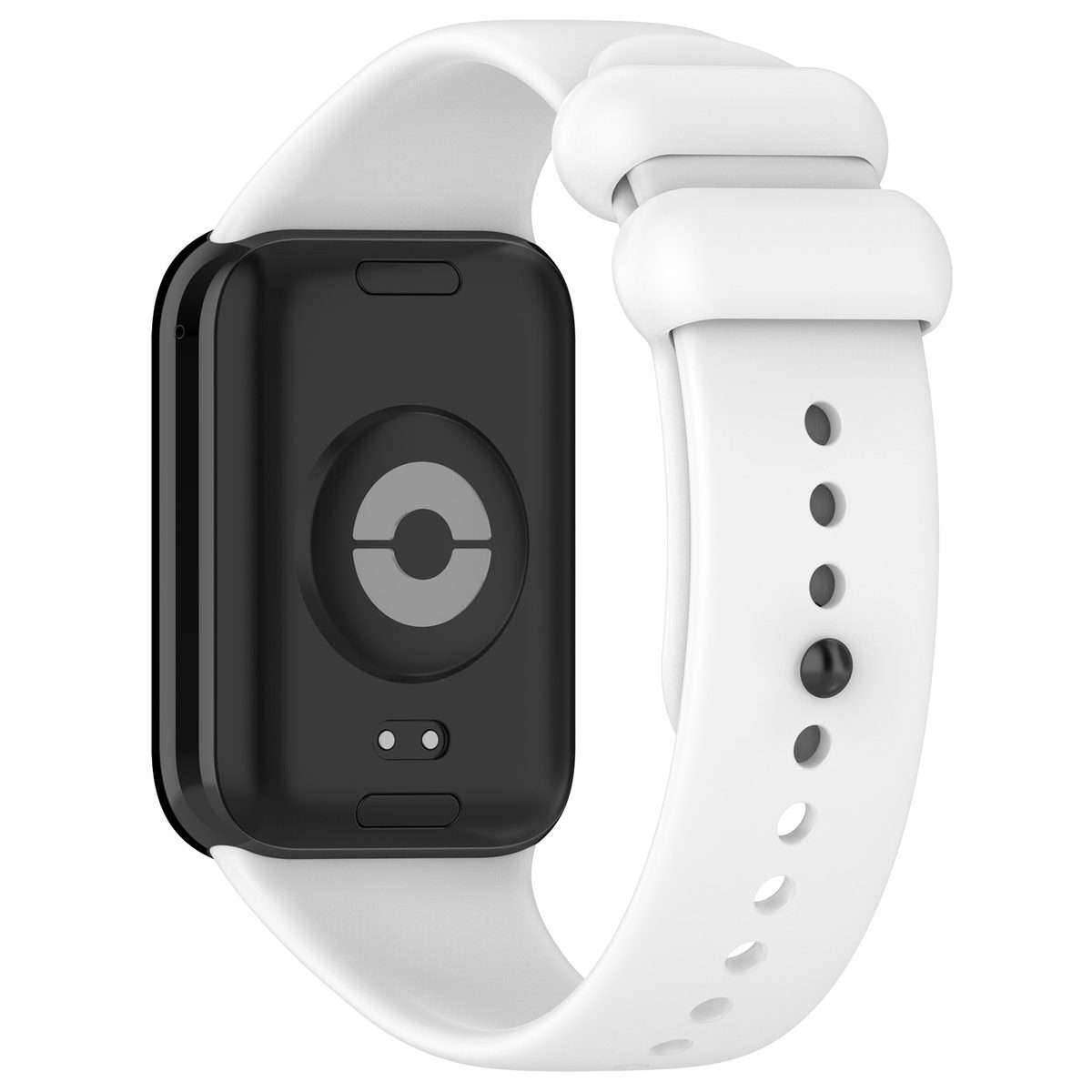 For Redmi Watch 6 / 5 / Xiaomi Band 9 Pro Solid Color Black Buckle Silicone Watch Band(White)