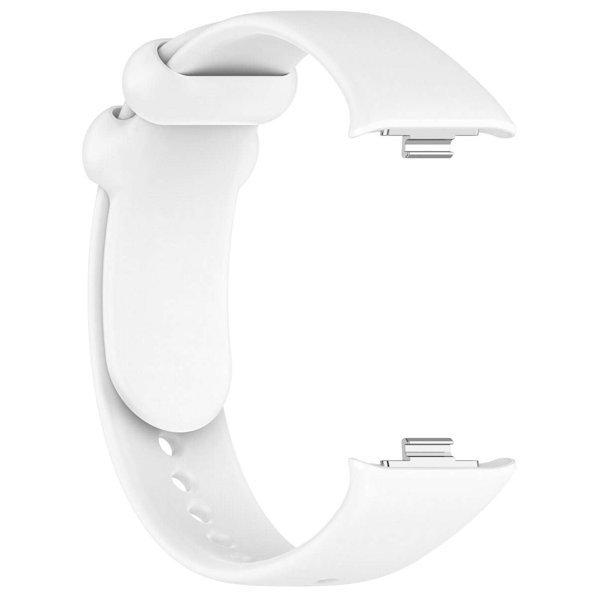 For Redmi Watch 6 / 5 / Xiaomi Band 9 Pro Solid Color Black Buckle Silicone Watch Band(White)