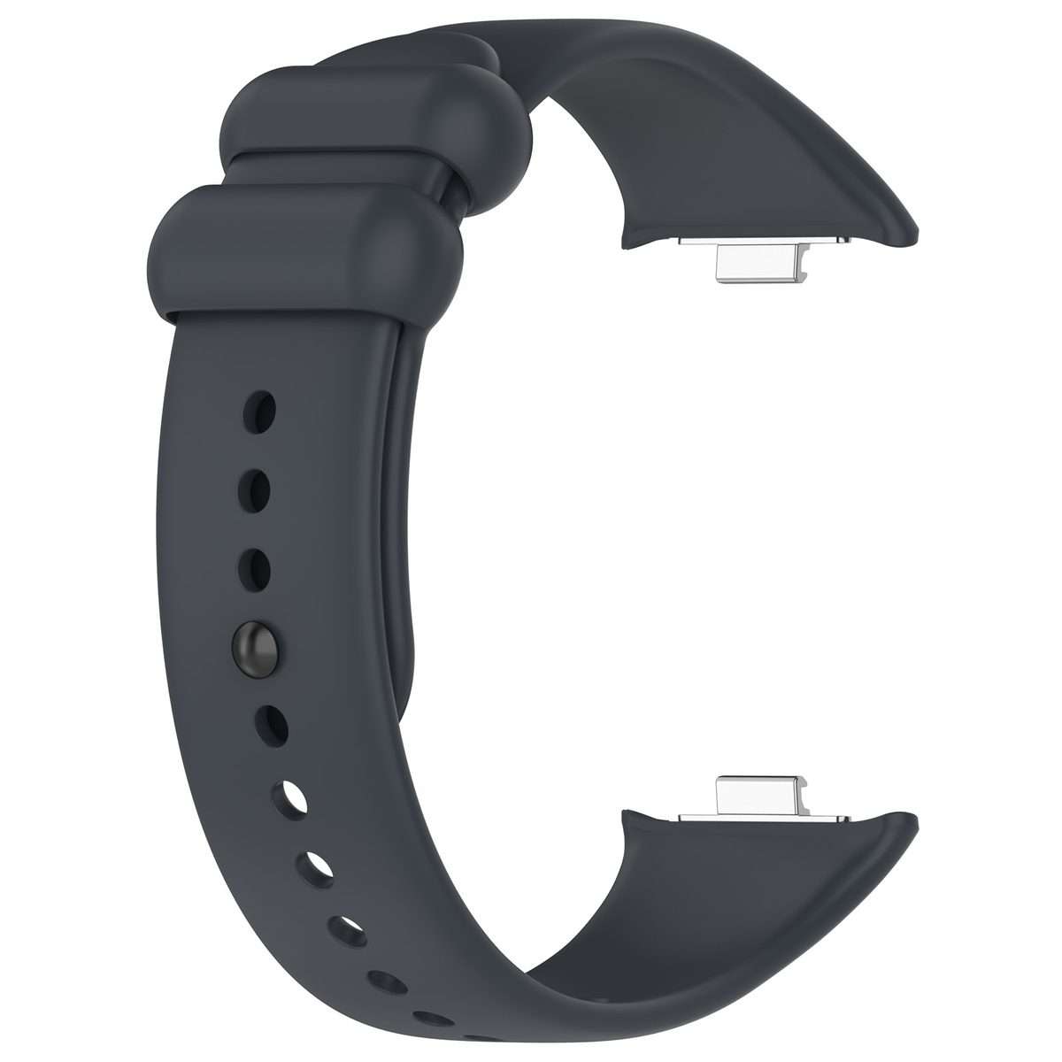 For Redmi Watch 6 / 5 / Xiaomi Band 9 Pro Solid Color Black Buckle Silicone Watch Band(Dark Grey)