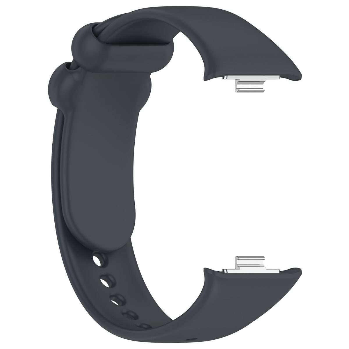 For Redmi Watch 6 / 5 / Xiaomi Band 9 Pro Solid Color Black Buckle Silicone Watch Band(Dark Grey)
