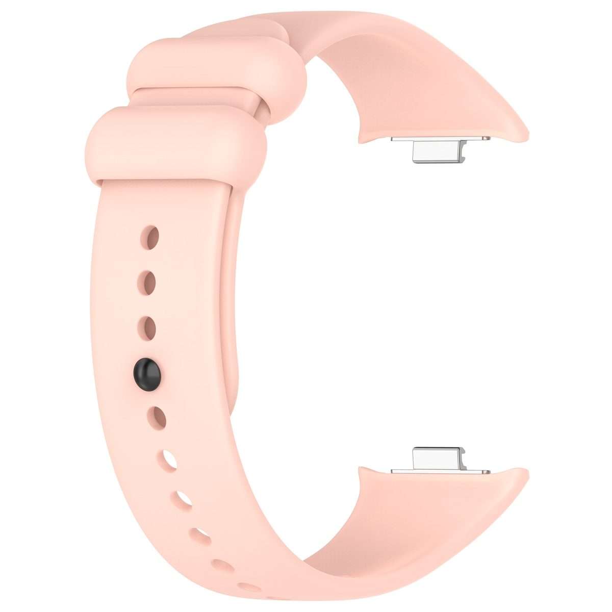For Redmi Watch 6 / 5 / Xiaomi Band 9 Pro Solid Color Black Buckle Silicone Watch Band(Light Pink)