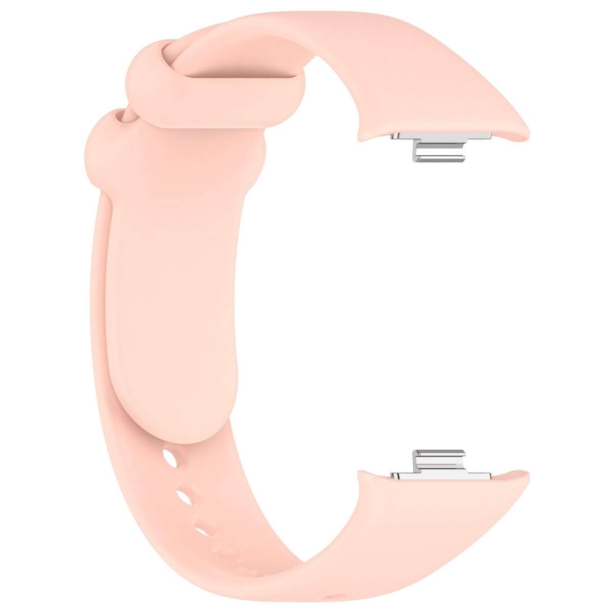 For Redmi Watch 6 / 5 / Xiaomi Band 9 Pro Solid Color Black Buckle Silicone Watch Band(Light Pink)