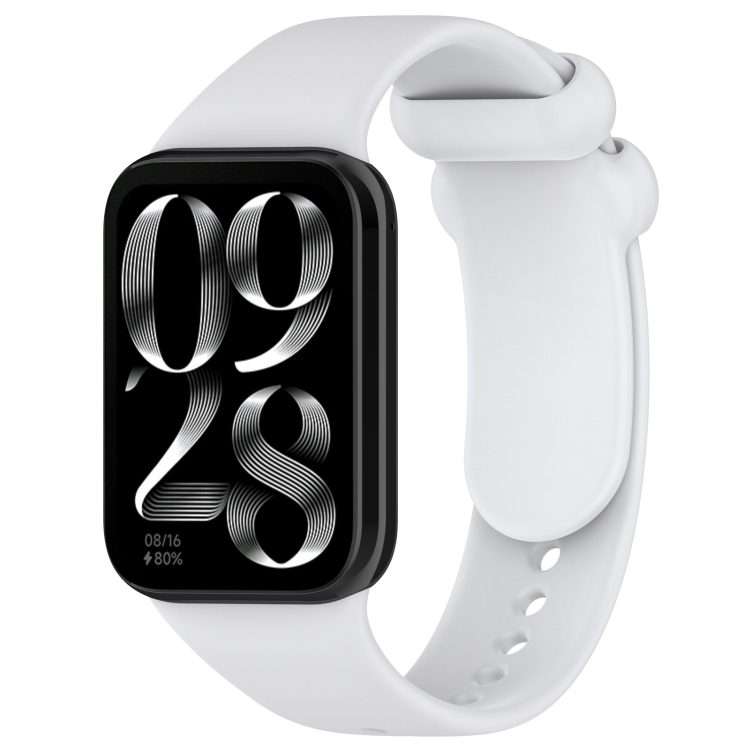 For Redmi Watch 6 / 5 / Xiaomi Band 9 Pro Solid Color Black Buckle Silicone Watch Band(Light Grey)