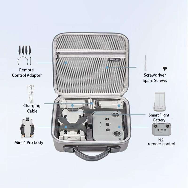 For DJI Mini 4 Pro / RC 2 with Screen STARTRC Shoulder Storage Bag PU Handbag(Grey)