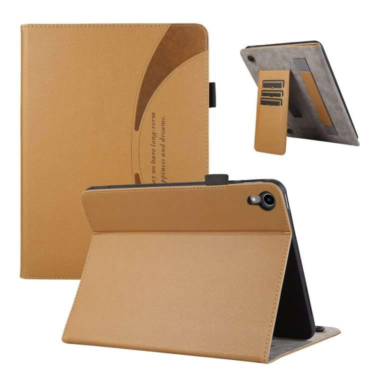 For iPad mini 6 / mini 2024 Litchi Texture Leather Sucker Tablet Case(Brown)