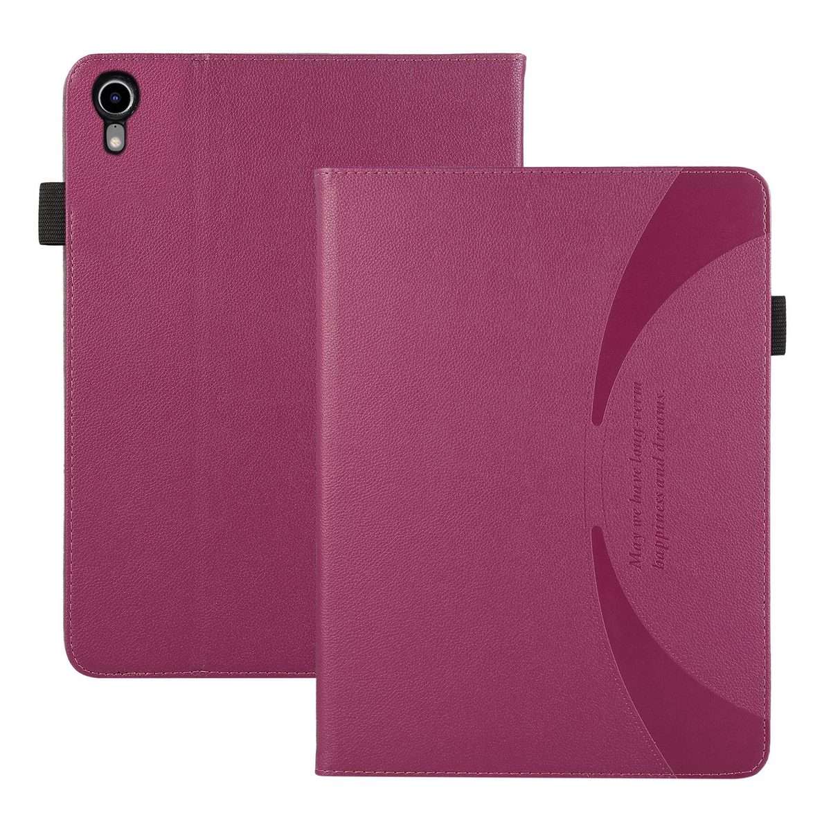 For iPad mini 6 / mini 2024 Litchi Texture Leather Sucker Tablet Case(Purple)