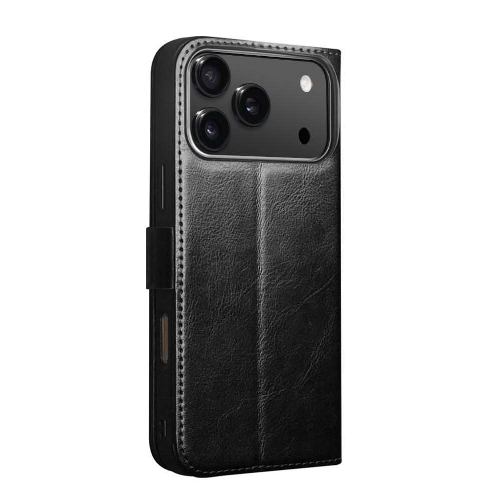 For iPhone 17 Pro QIALINO Classic 103 Buckle Genuine Leather Phone Case(Black)