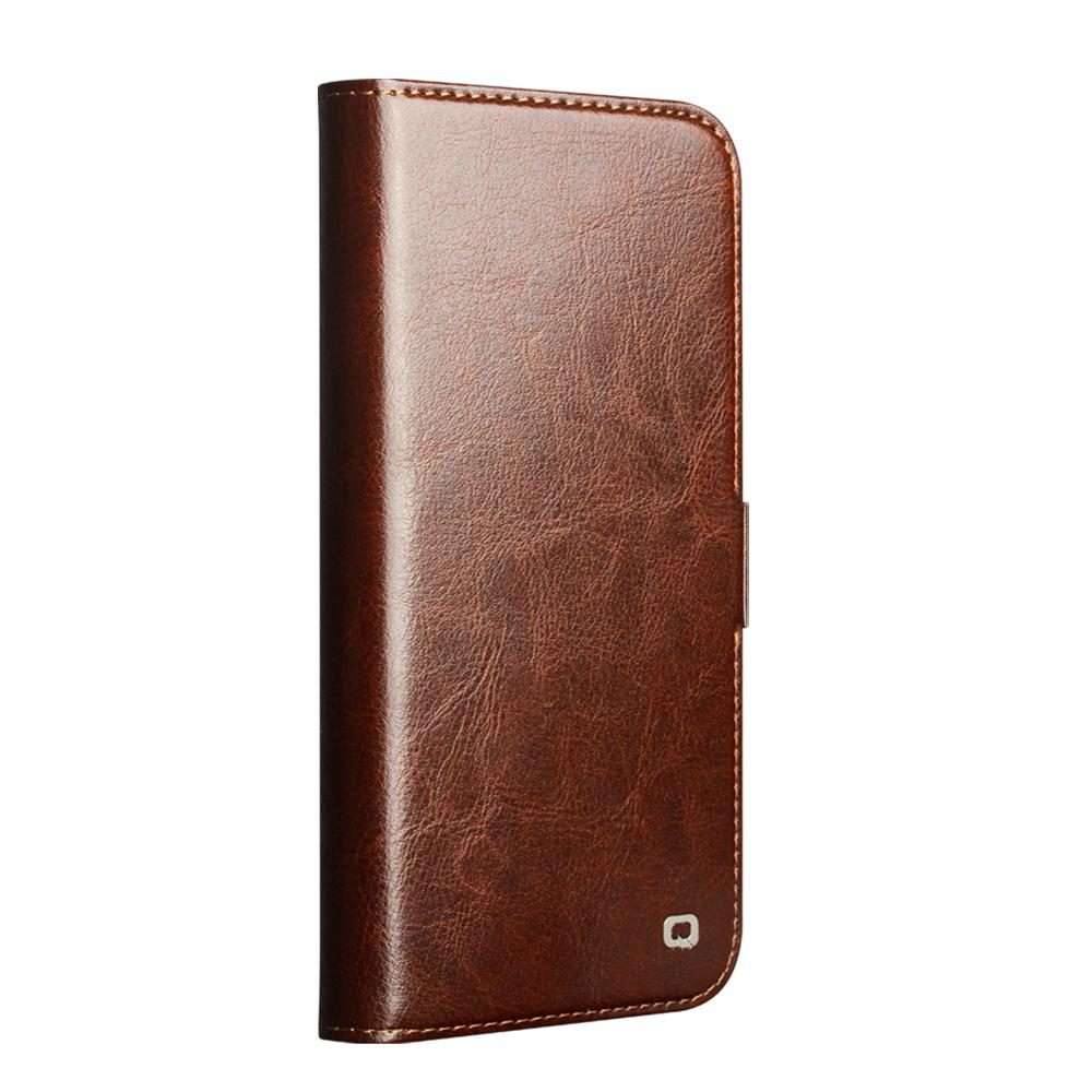 For iPhone 17 Pro QIALINO Classic 103 Buckle Genuine Leather Phone Case(Brown)