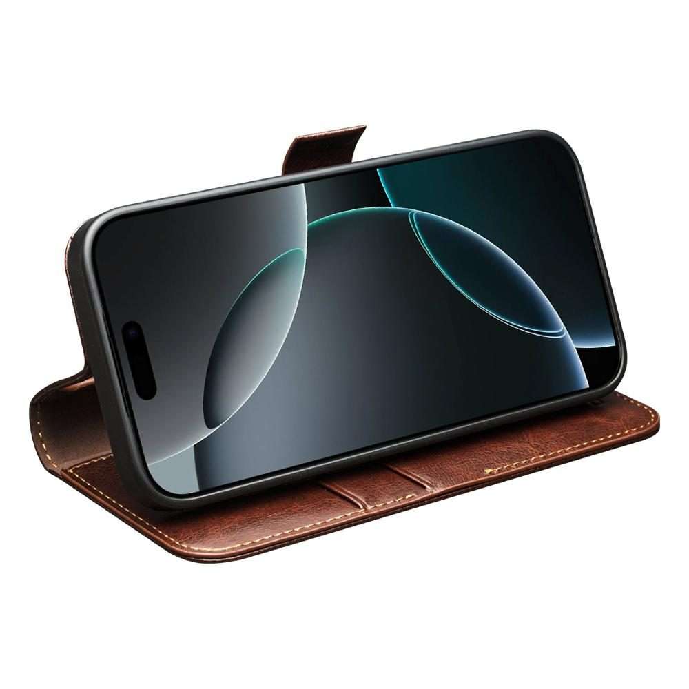 For iPhone 17 Pro QIALINO Classic 103 Buckle Genuine Leather Phone Case(Brown)