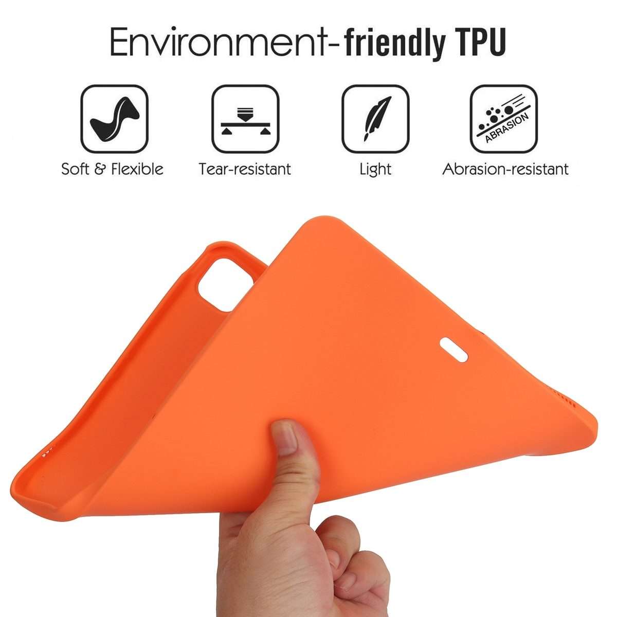 For iPad mini 5 / 4 / 3 / 2 Oil Spray Skin-friendly TPU Tablet Case(Orange)