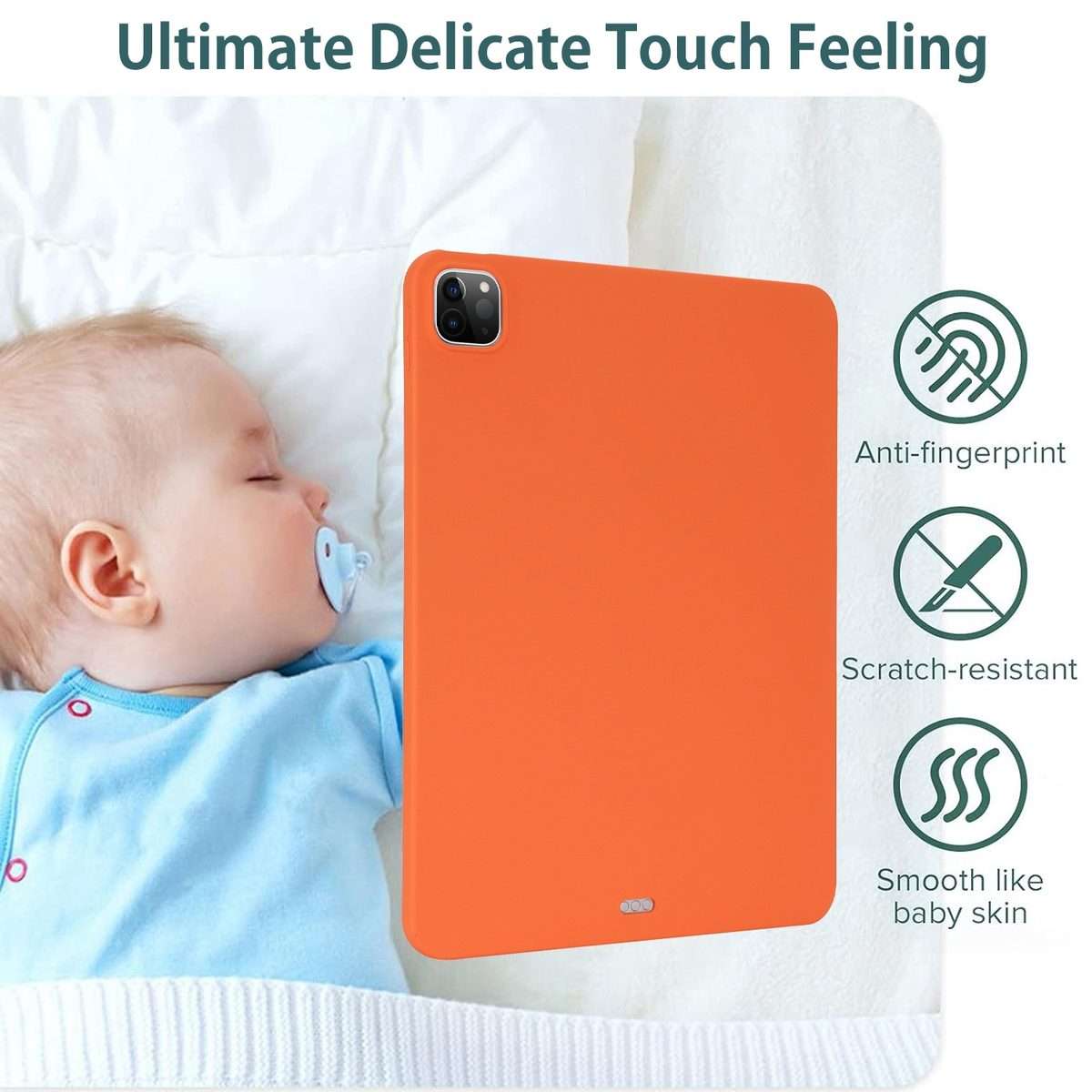 For iPad mini 5 / 4 / 3 / 2 Oil Spray Skin-friendly TPU Tablet Case(Orange)