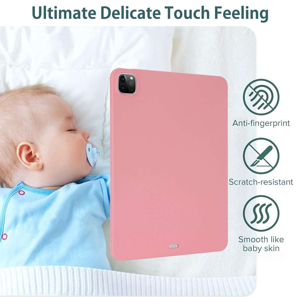 For iPad mini 5 / 4 / 3 / 2 Oil Spray Skin-friendly TPU Tablet Case(Pink)