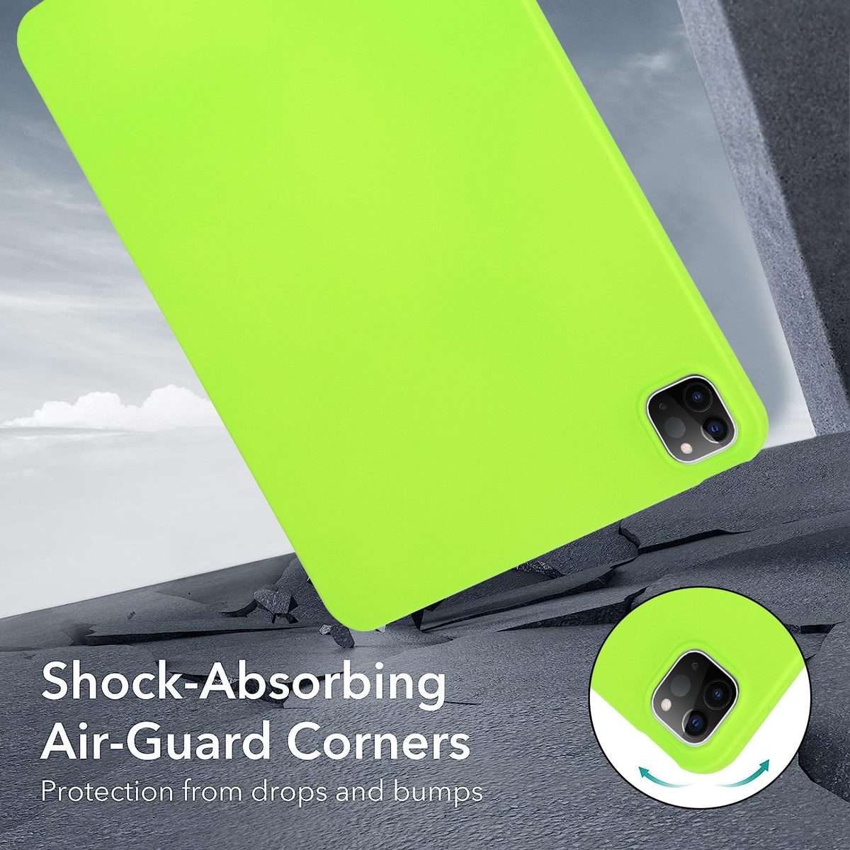 For iPad mini 5 / 4 / 3 / 2 Oil Spray Skin-friendly TPU Tablet Case(Fluorescent Green)