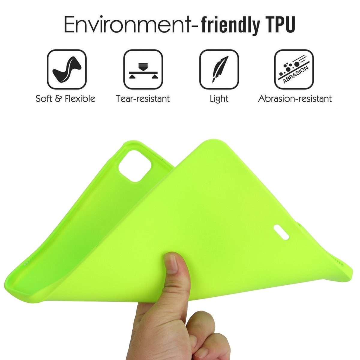 For iPad mini 5 / 4 / 3 / 2 Oil Spray Skin-friendly TPU Tablet Case(Fluorescent Green)