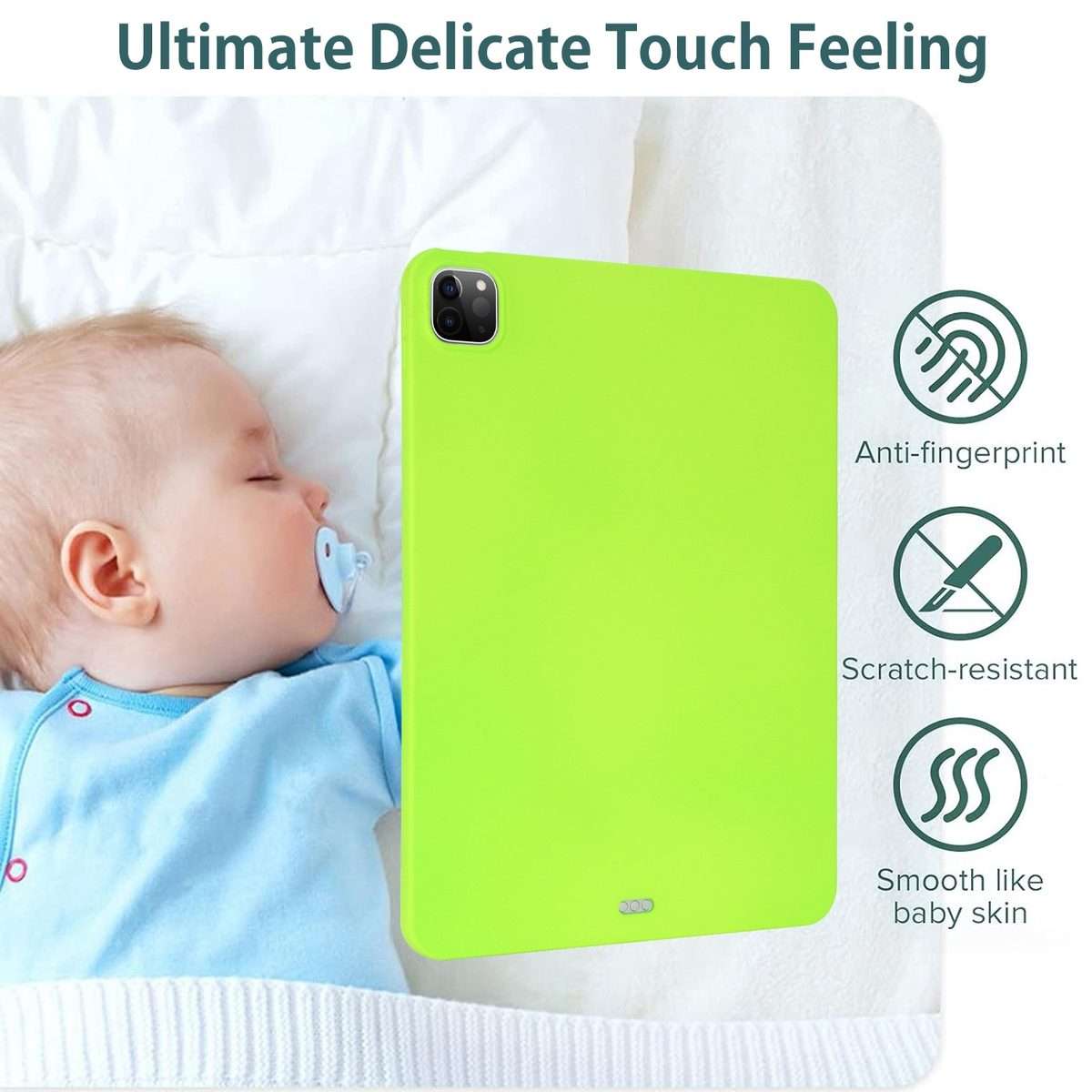 For iPad mini 5 / 4 / 3 / 2 Oil Spray Skin-friendly TPU Tablet Case(Fluorescent Green)