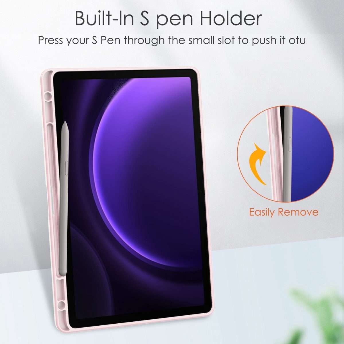 For Samsung Galaxy Tab S9 FE / S10 FE Acrylic 3-folding Smart Leather Tablet Case with ... (Pink)