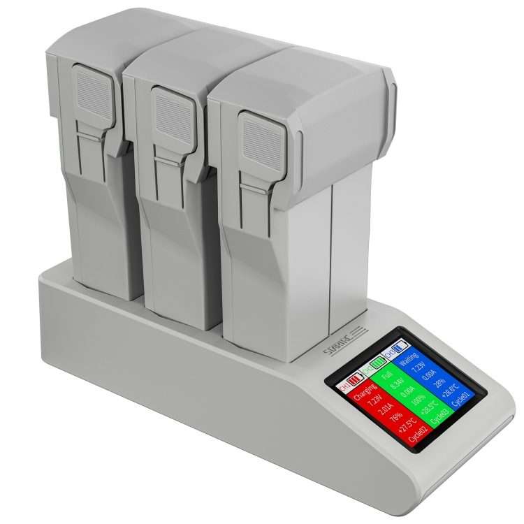For DJI Mini 4 Pro / Mini 3/ Mini 3 Pro STARTRC 3 in 1 Charging Butler Battery Charger ... (Grey)