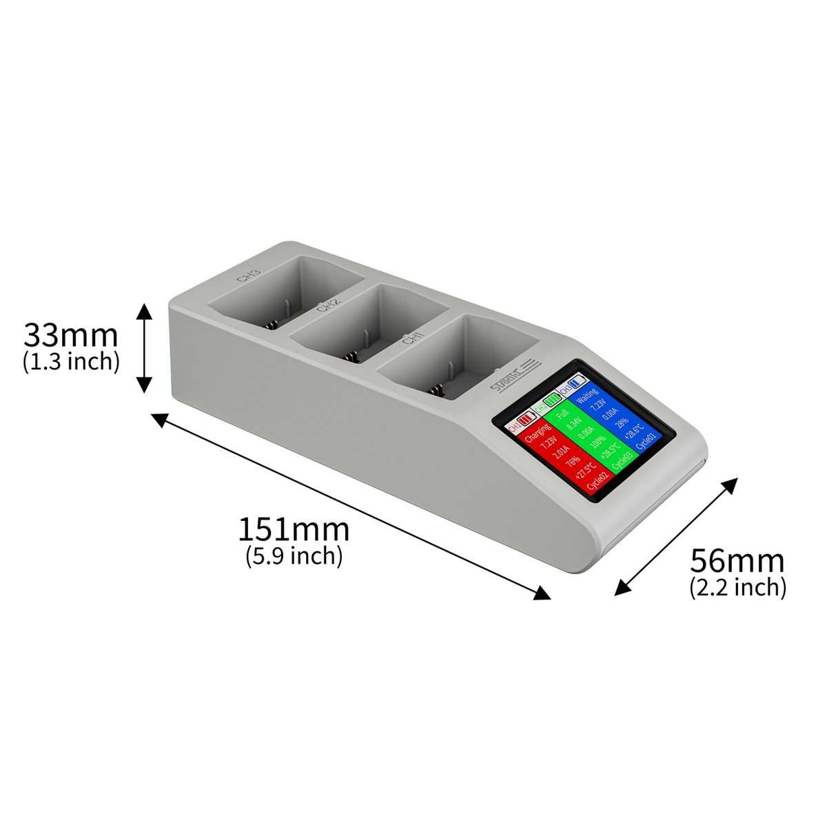 For DJI Mini 4 Pro / Mini 3/ Mini 3 Pro STARTRC 3 in 1 Charging Butler Battery Charger ... (Grey)