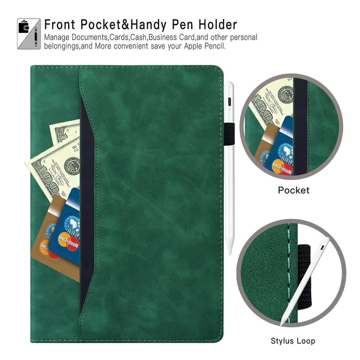 For Xiaomi Pad 6 / Pad 6 Pro Splicing Shockproof Leather Tablet Case(Green)