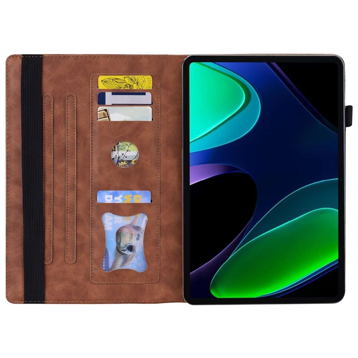 For Xiaomi Pad 6 / Pad 6 Pro Splicing Shockproof Leather Tablet Case(Brown)