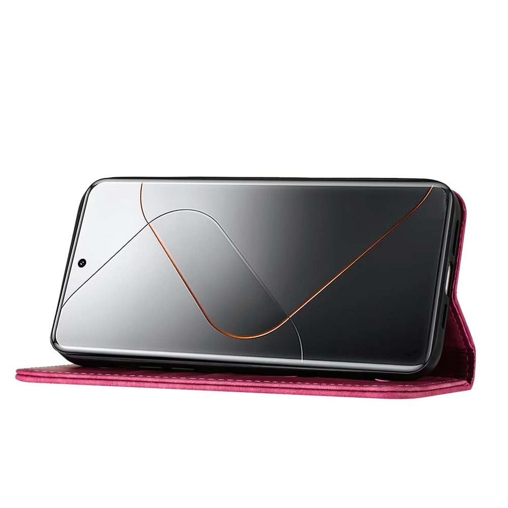 For Xiaomi 14 Pro Butterfly Cat Embossing Flip Leather Phone Case(Pink)