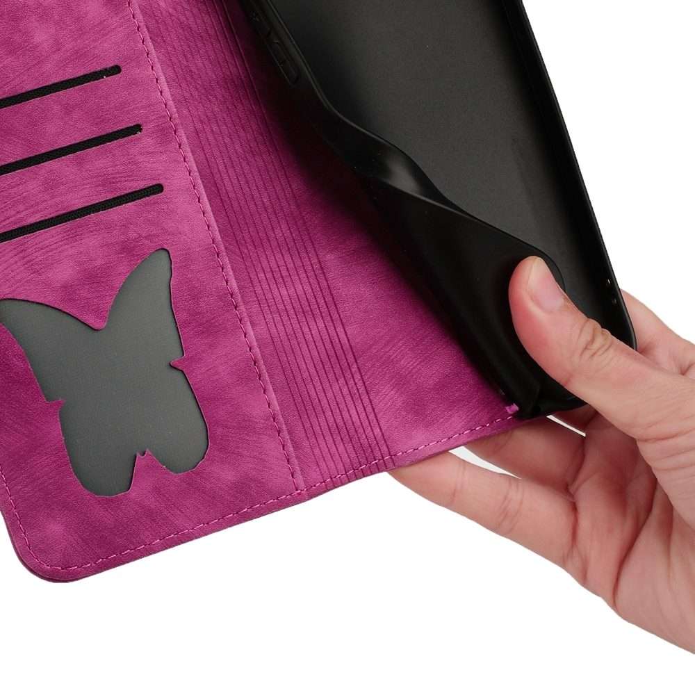 For Xiaomi 14 Pro Butterfly Cat Embossing Flip Leather Phone Case(Pink)
