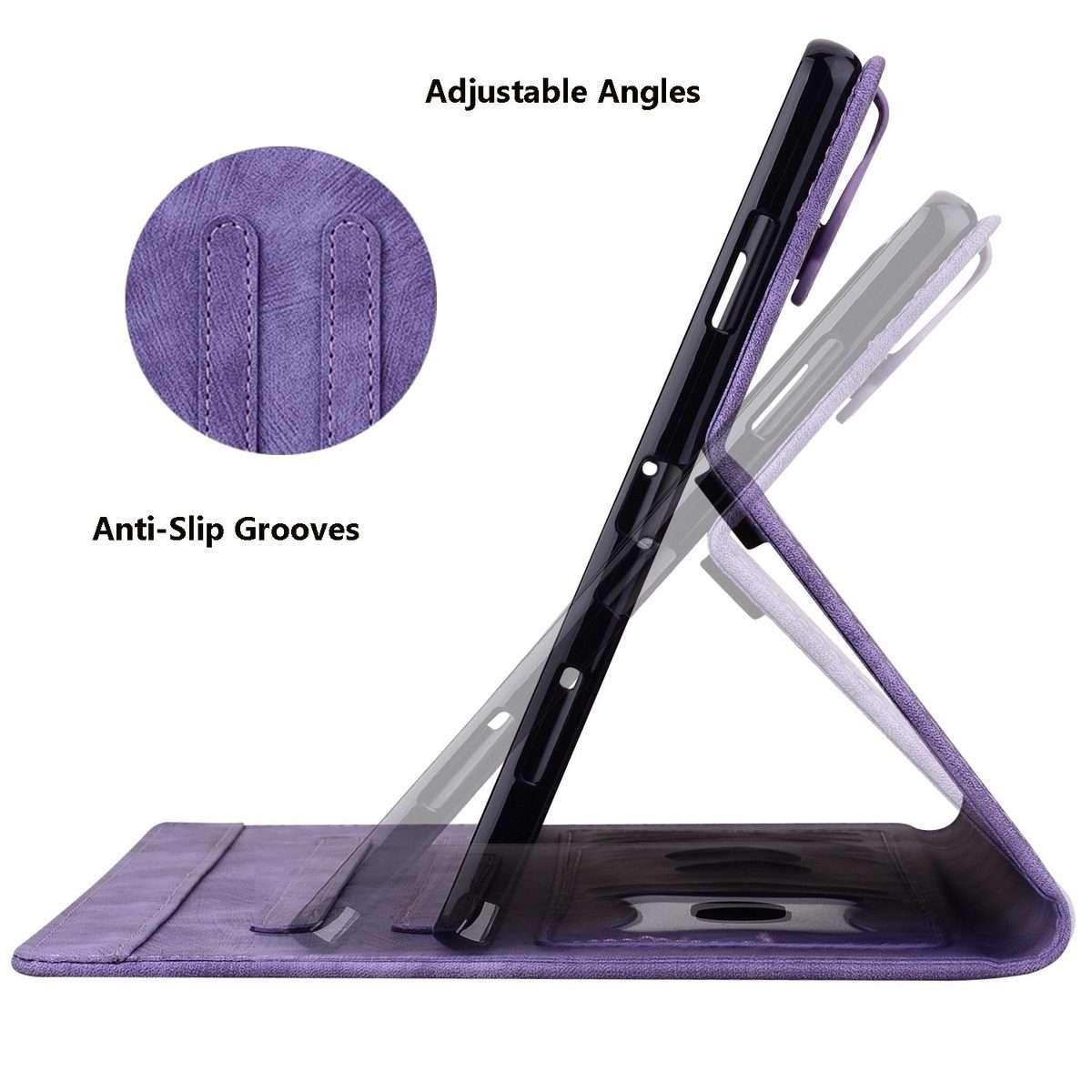 For Xiaomi Pad 8 / 8 Pro / 7 / 7 Pro Cartoon Sakura Cat Embossed Leather Tablet Case(Purple)