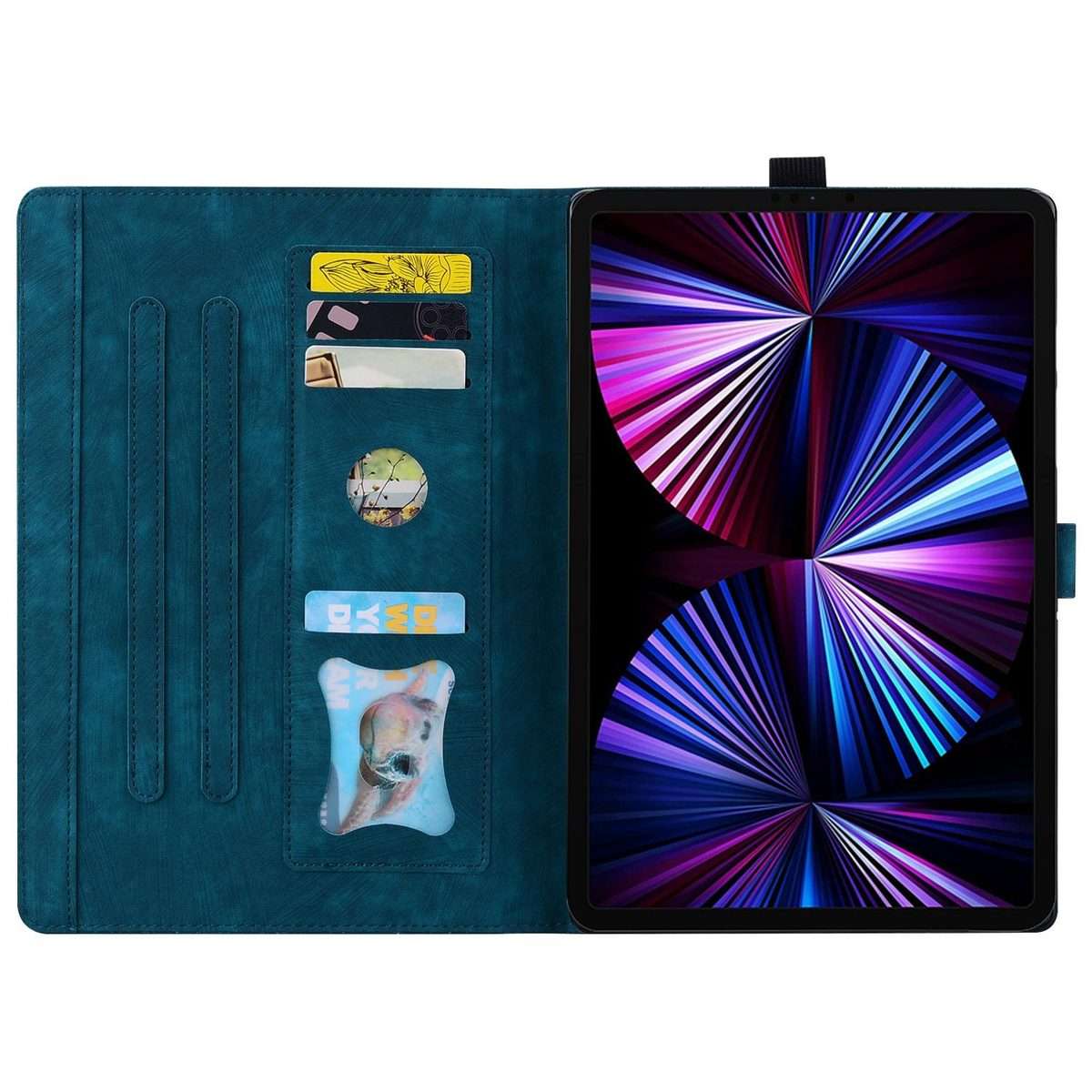 For Xiaomi Pad 8 / 8 Pro / 7 / 7 Pro Cartoon Sakura Cat Embossed Leather Tablet Case(Blue)