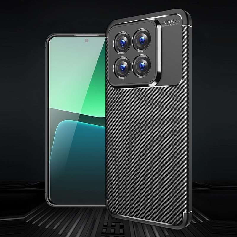 For Xiaomi 14 Pro Carbon Fiber Texture Shockproof TPU Phone Case(Black)