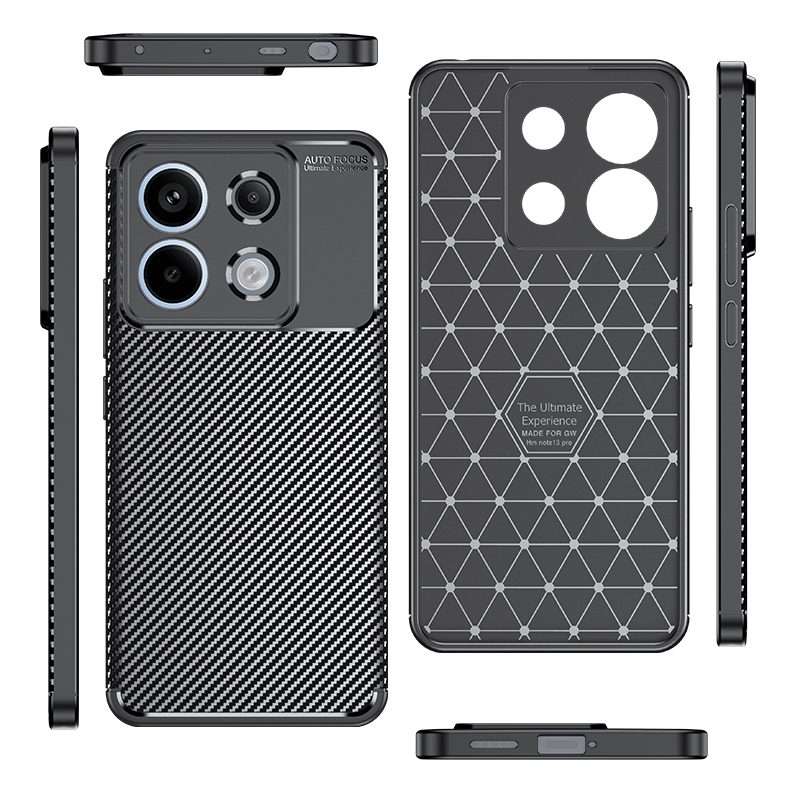 For Xiaomi Redmi Note 13 Pro+ Carbon Fiber Texture Shockproof TPU Phone Case(Black)