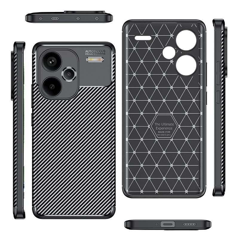 For Xiaomi Redmi Note 13 Pro China Carbon Fiber Texture Shockproof TPU Phone Case(Black)