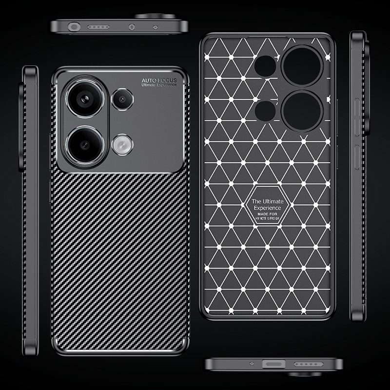 For Xiaomi Redmi Note 13 Pro 4G Carbon Fiber Texture Shockproof TPU Phone Case(Black)