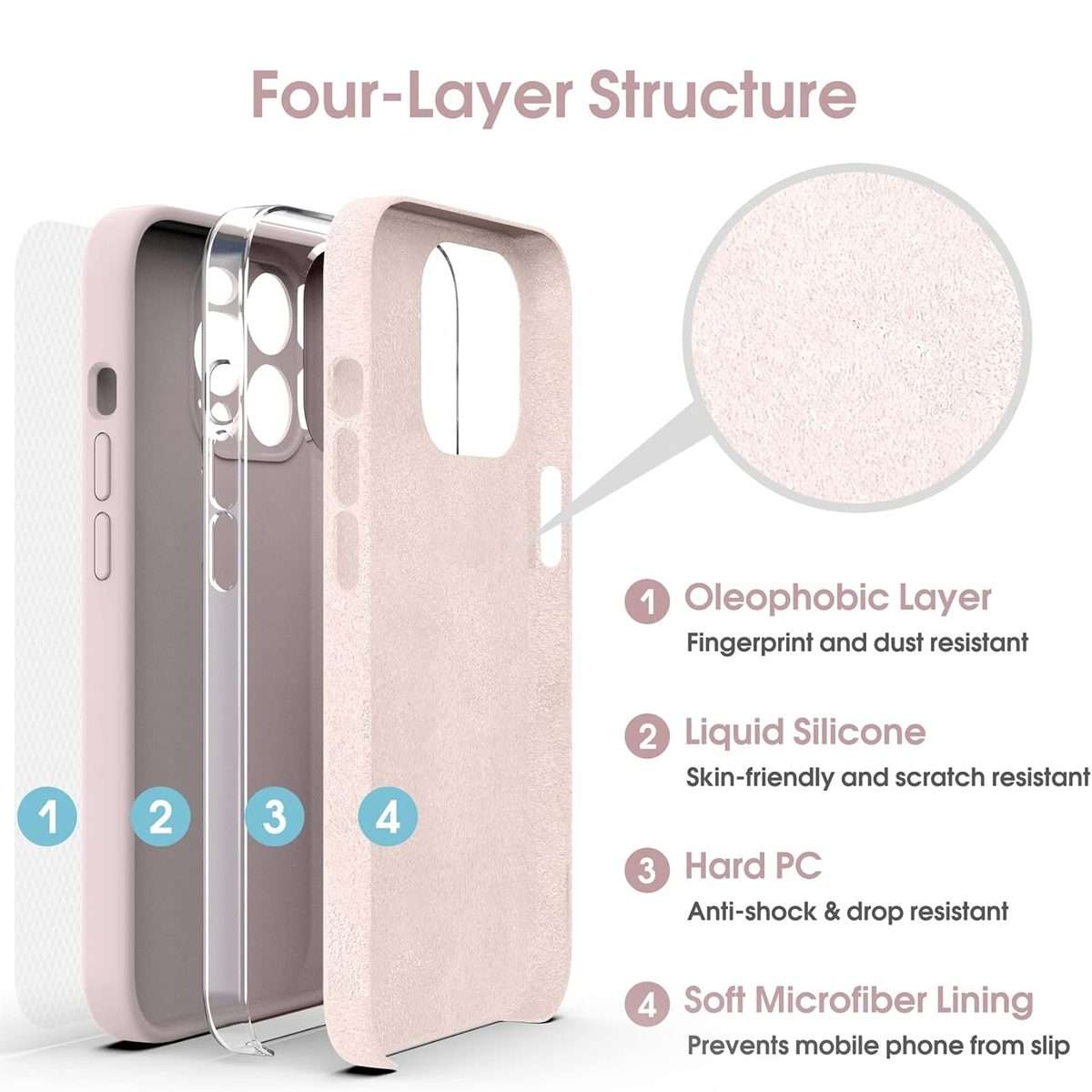 For iPhone 15 Plus Microfiber Liquid Silicone Shockproof Phone Case(Pink)