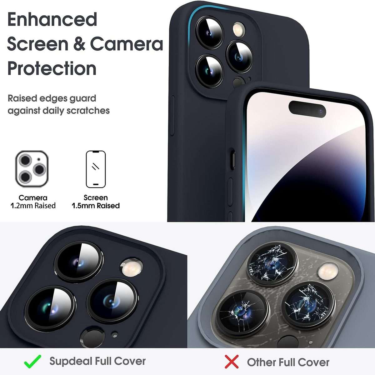 For iPhone 14 Pro Microfiber Liquid Silicone Shockproof Phone Case(Black)