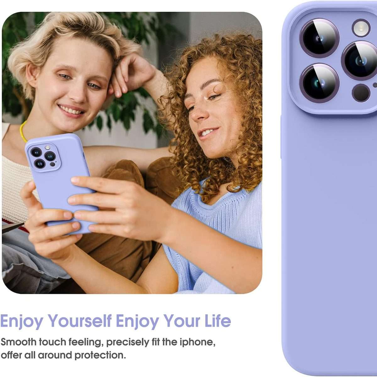 For iPhone 14 Pro Microfiber Liquid Silicone Shockproof Phone Case(Purple)