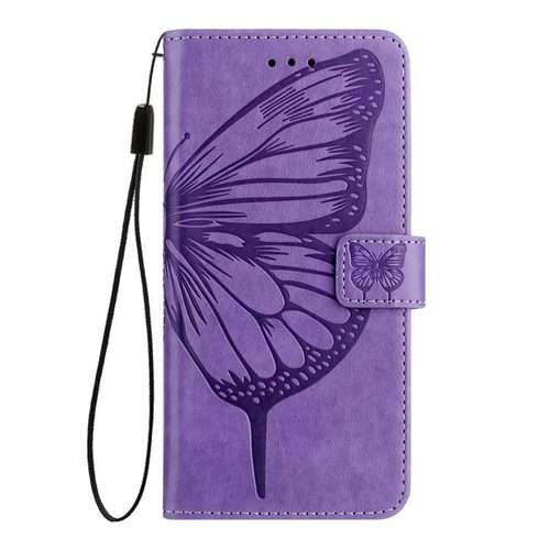 For Honor Magic8 Pro Air 5G Embossed Butterfly Leather Phone Case(Purple)