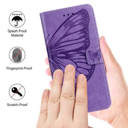 For Honor Magic8 Pro Air 5G Embossed Butterfly Leather Phone Case(Purple)