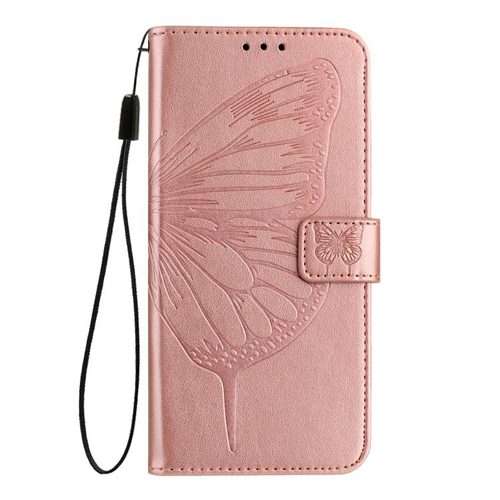 For Honor Magic8 Pro Air 5G Embossed Butterfly Leather Phone Case(Rose Gold)
