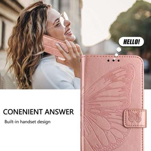 For Honor Magic8 Pro Air 5G Embossed Butterfly Leather Phone Case(Rose Gold)
