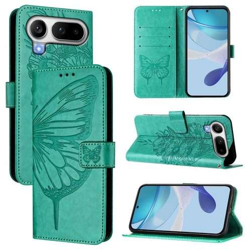 For Honor Magic8 Pro Air 5G Embossed Butterfly Leather Phone Case(Green)