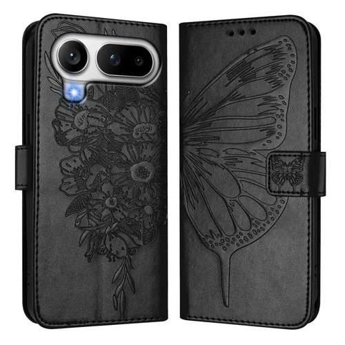 For Honor Magic8 Pro Air 5G Embossed Butterfly Leather Phone Case(Black)
