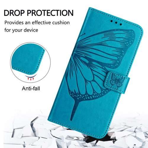 For Honor Magic8 Pro Air 5G Embossed Butterfly Leather Phone Case(Blue)