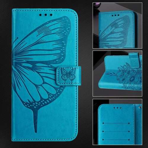 For Honor Magic8 Pro Air 5G Embossed Butterfly Leather Phone Case(Blue)