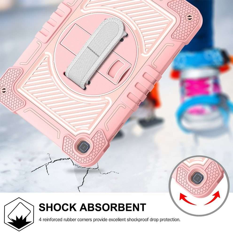 For Honor Pad X8 360 Degree Rotation PC Contrast Silicone Tablet Case(Rose Gold)