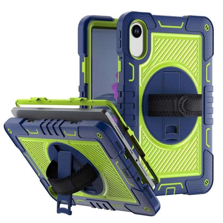 For Xiaomi Redmi Pad 2 360 Degree Rotation PC Contrast Silicone Tab ... (Navy Blue + Yellow Green)