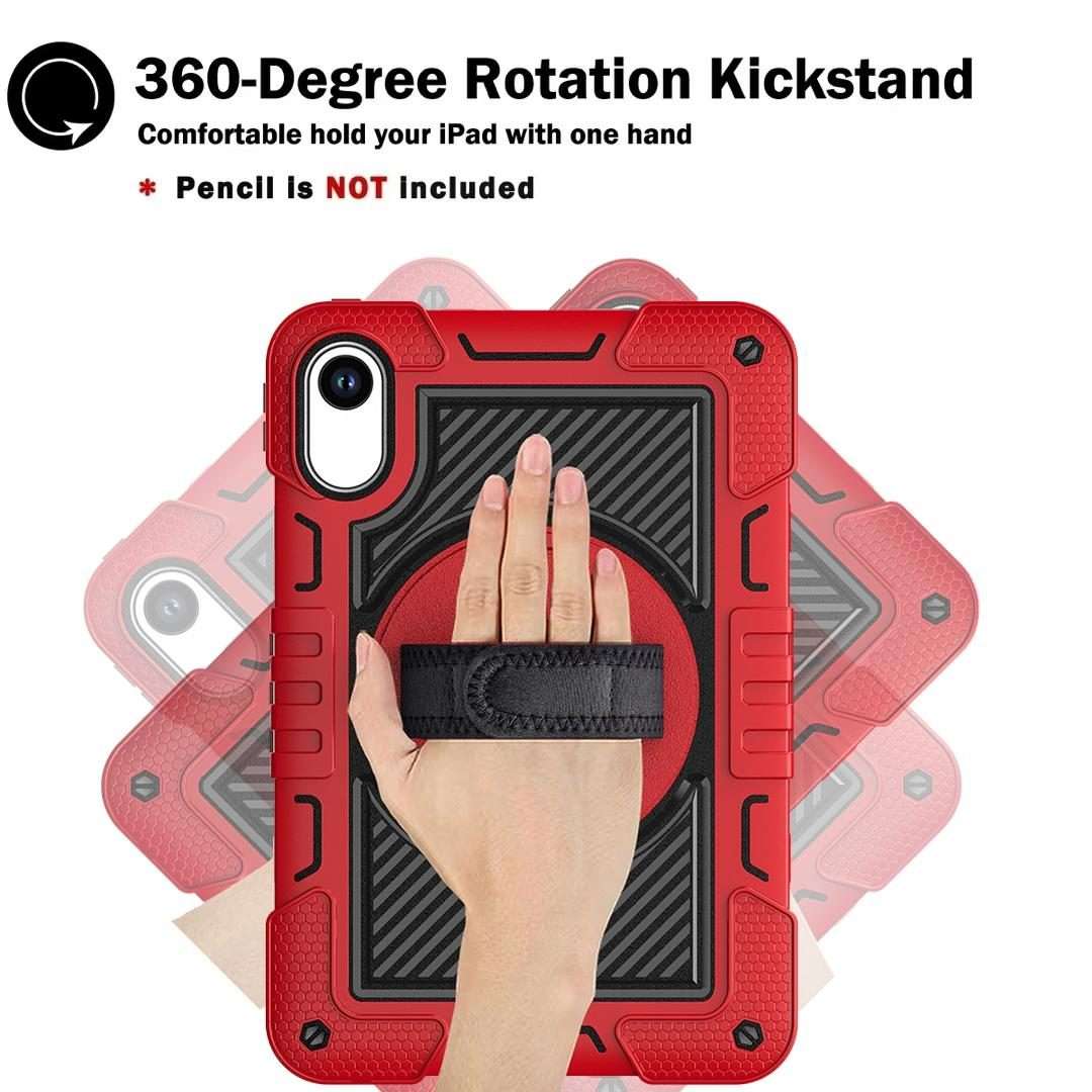 For Xiaomi Redmi Pad 2 360 Degree Rotation PC Contrast Silicone Tablet Case(Red + Black)